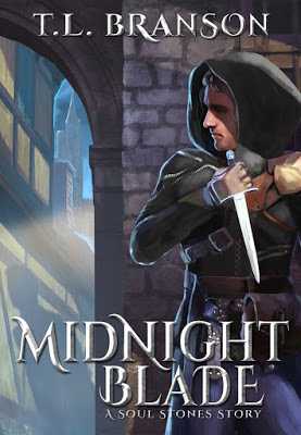 Updated cover design of Midnight Blade by T.L. Branson