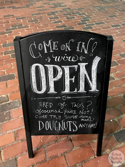 Chalk sign at Bookery, Manchester, NH