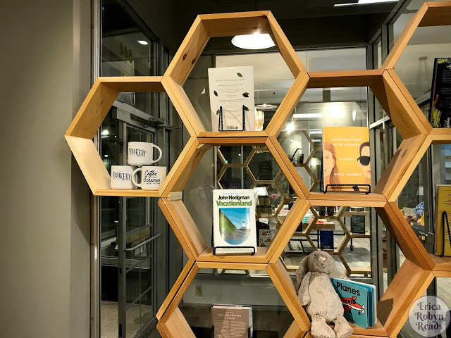 honeycomb shelving at Bookery