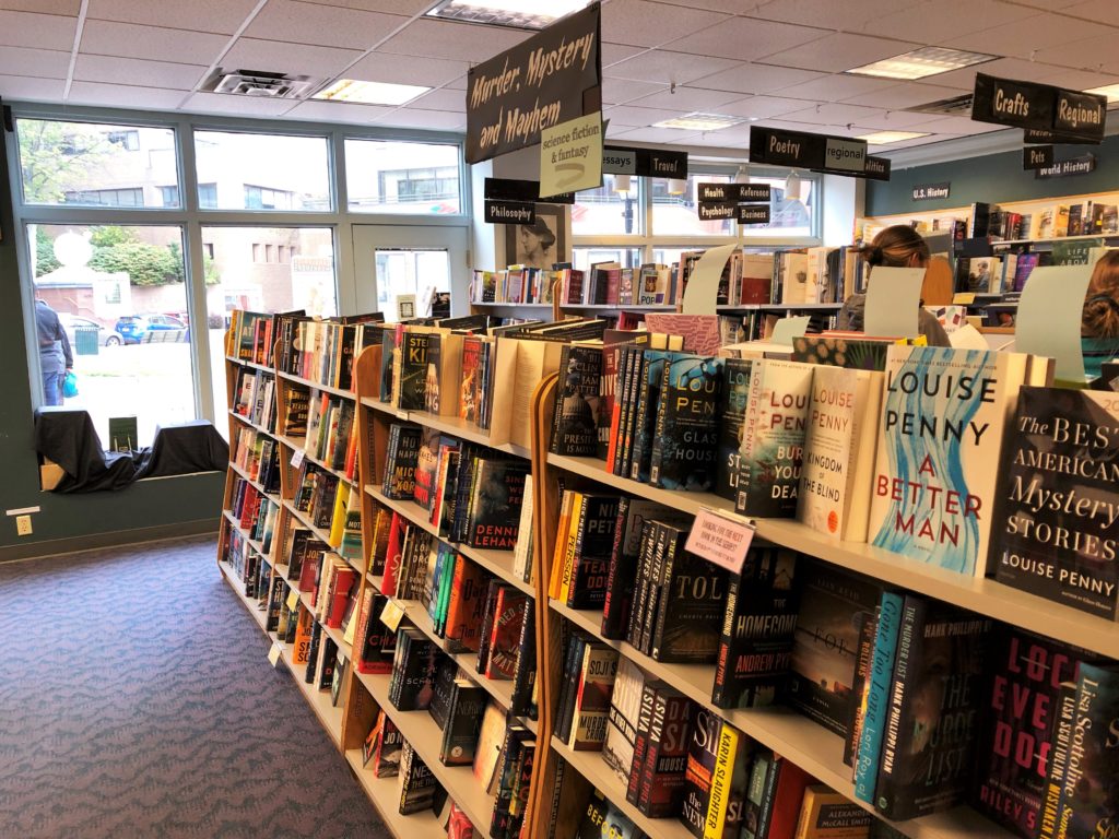 Longfellow Books in Portland Maine - Murder and Mystery Section