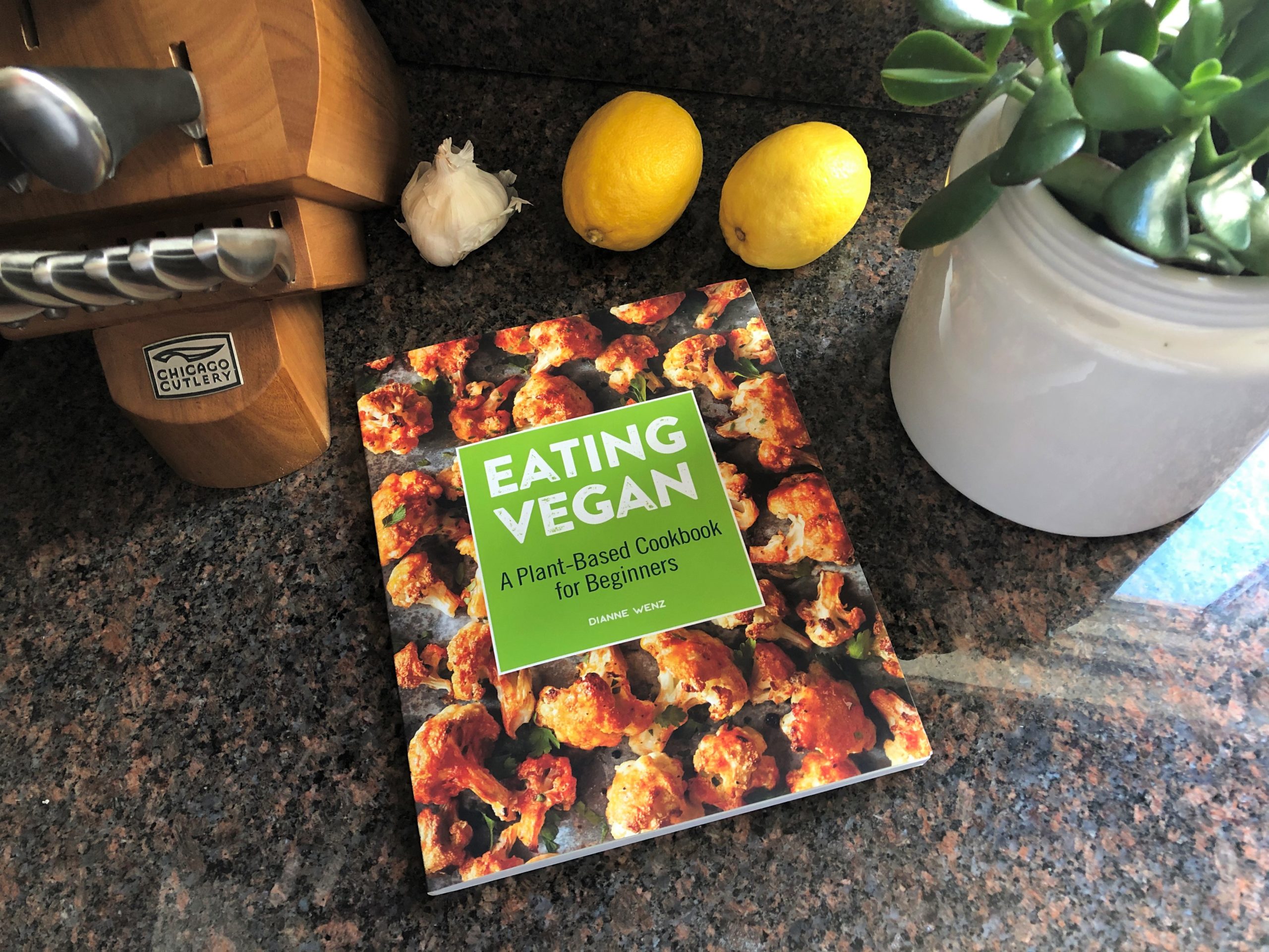 Book Review of Eating Vegan: A Plant-Based Cookbook for Beginners by Dianne Wenz book photo by Erica Robyn Reads