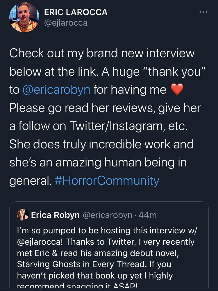 Eric LaRocca Comment