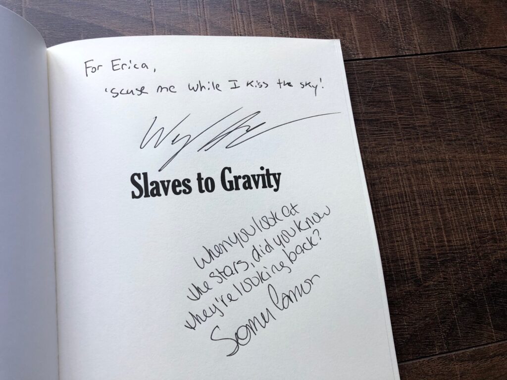 Slaves to Gravity by Wesley Southard and Somer Canon Signed Page