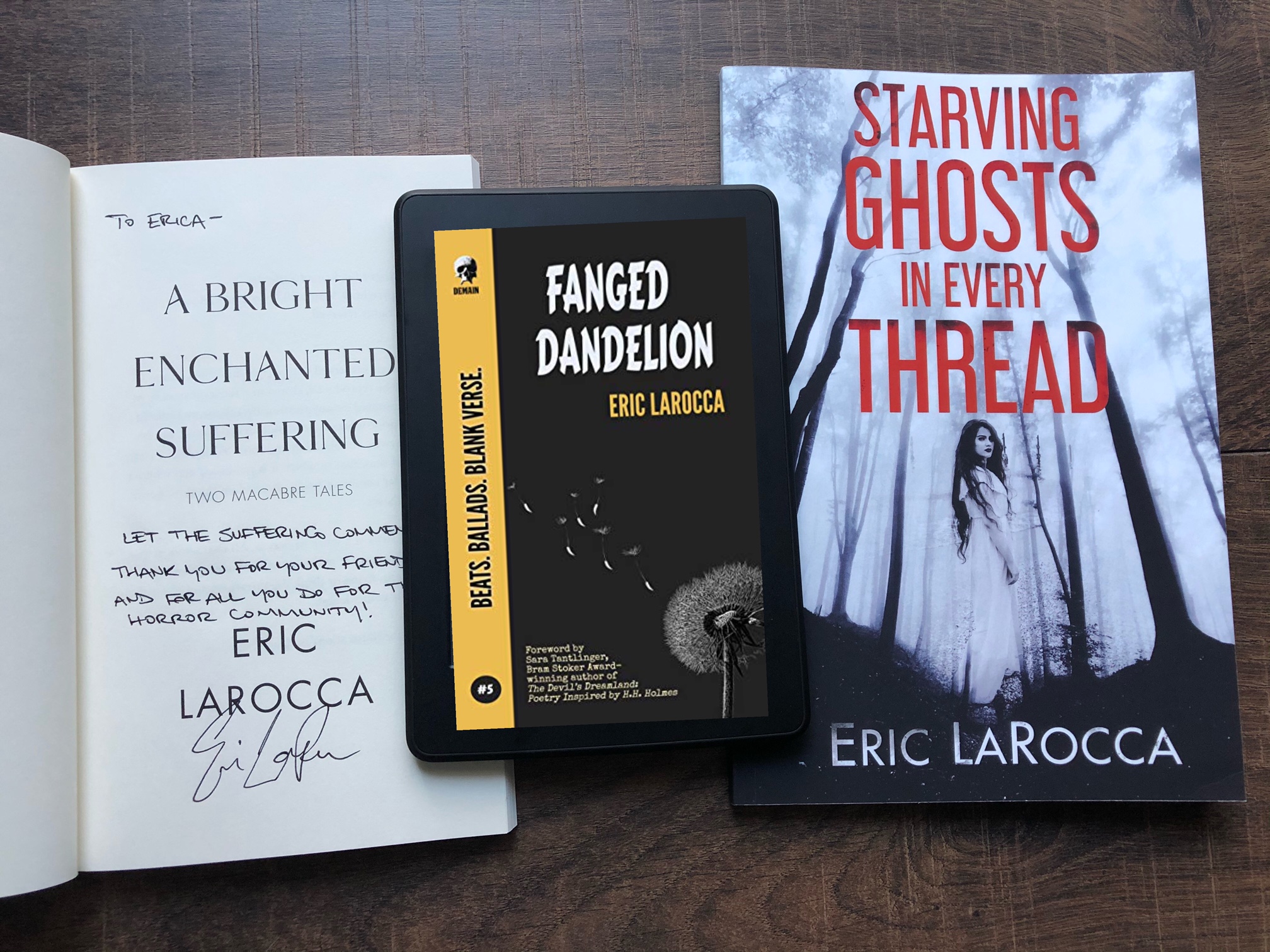 Fanged Dandelion by Eric LaRocca book photo by Erica Robyn Reads