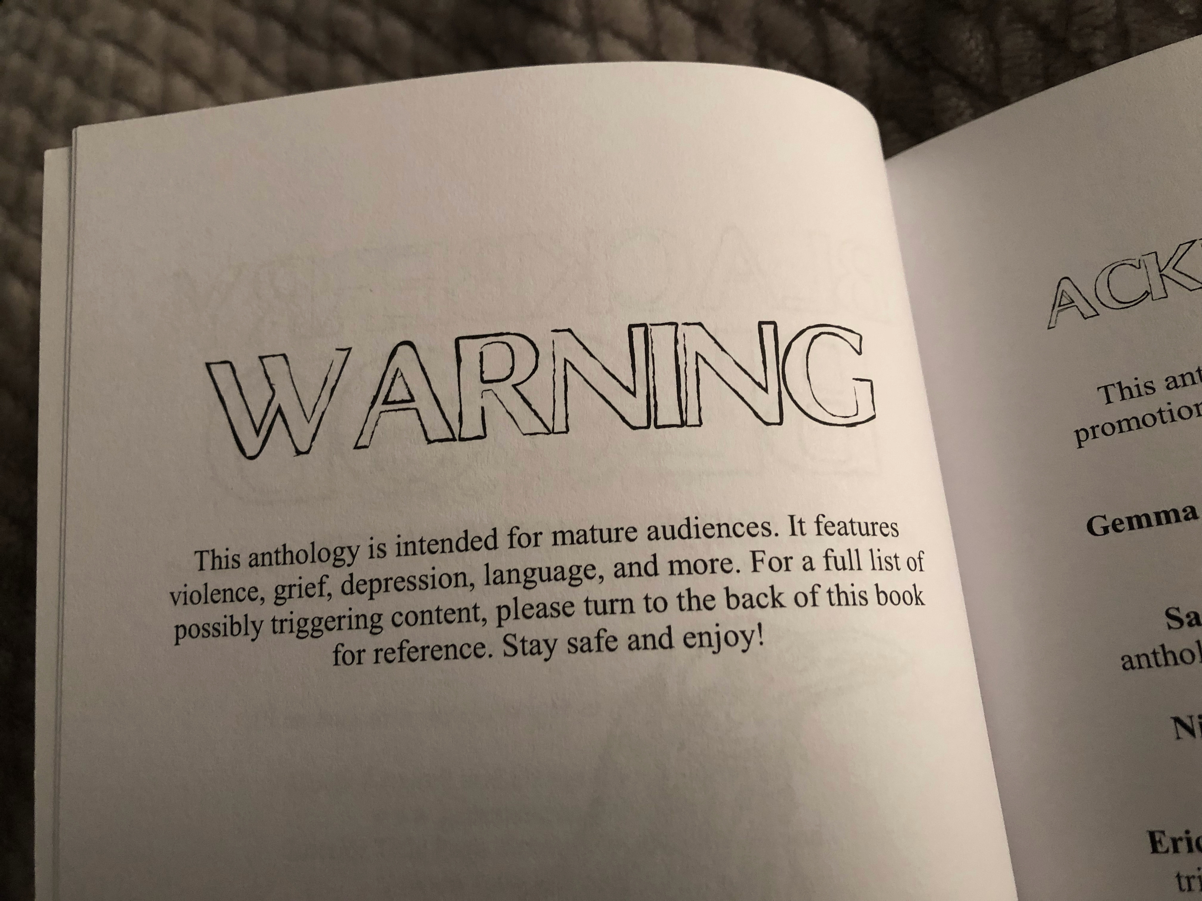 Blackberry Blood Content Warning Blurb
