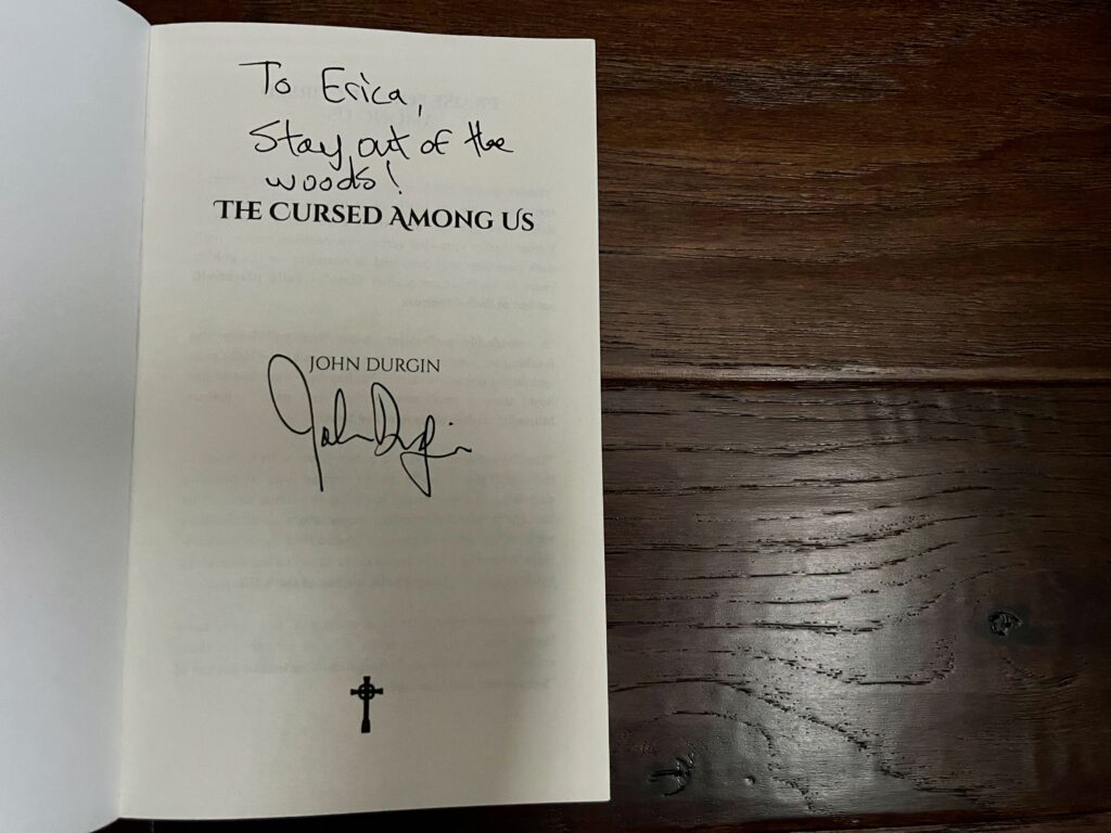 Signed copy of The Cursed Among Us by John Durgin