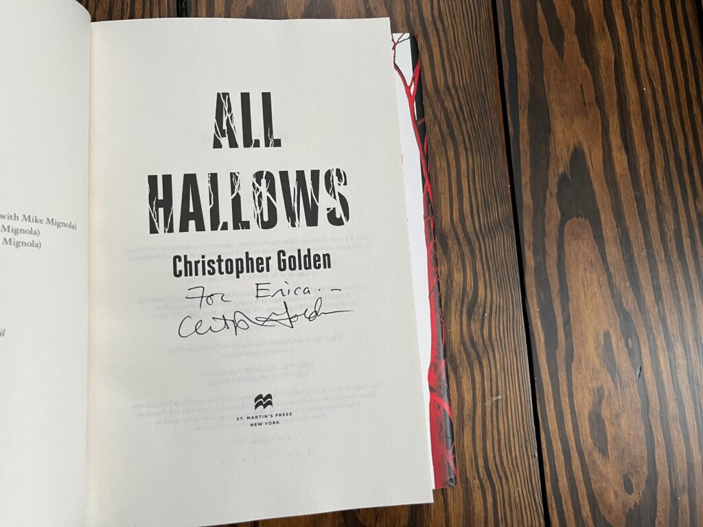 Signed copy of All Hallows by Christopher Golden