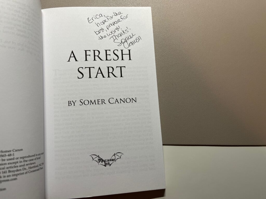 Signed Copy of A Fresh Start by Somer Canon