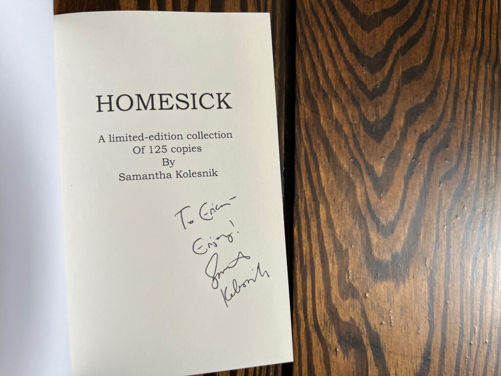 Homesick by Samantha Kolesnick - Signed Copy