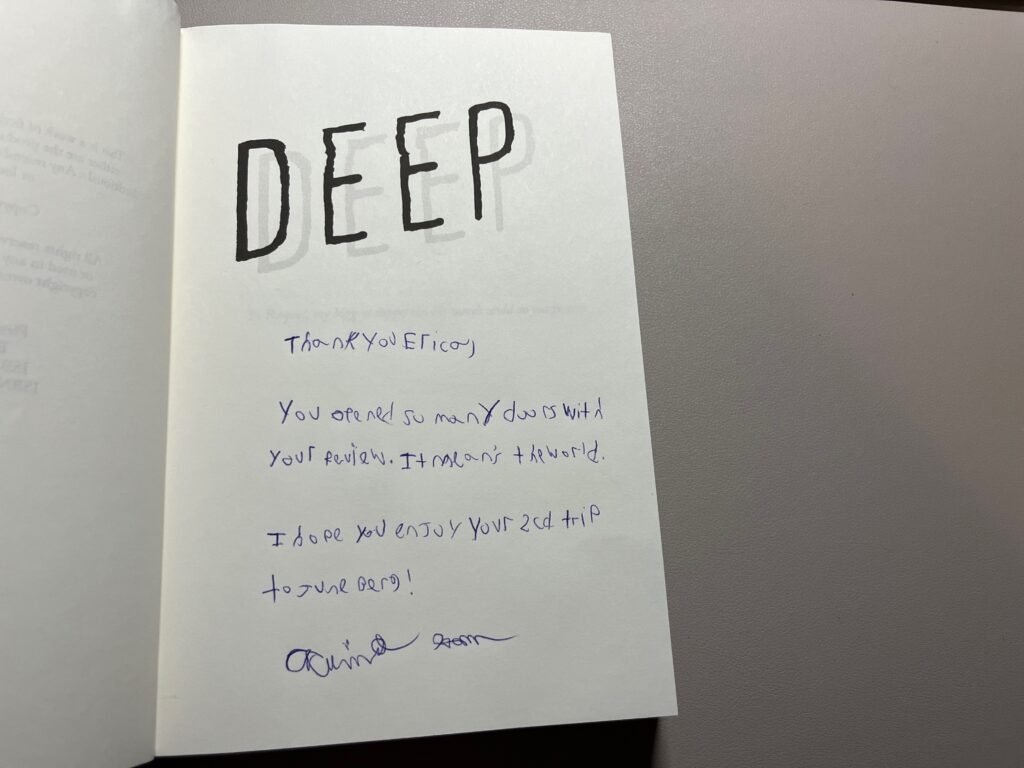 Signed copy of Deep by Aquino Laoyza