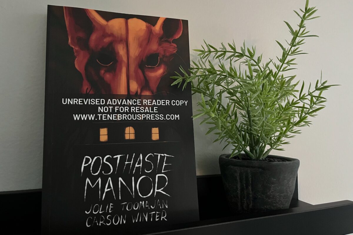 Posthaste Manor by Jolie Toomajan and Carson Winter book photo by Erica Robyn Reads