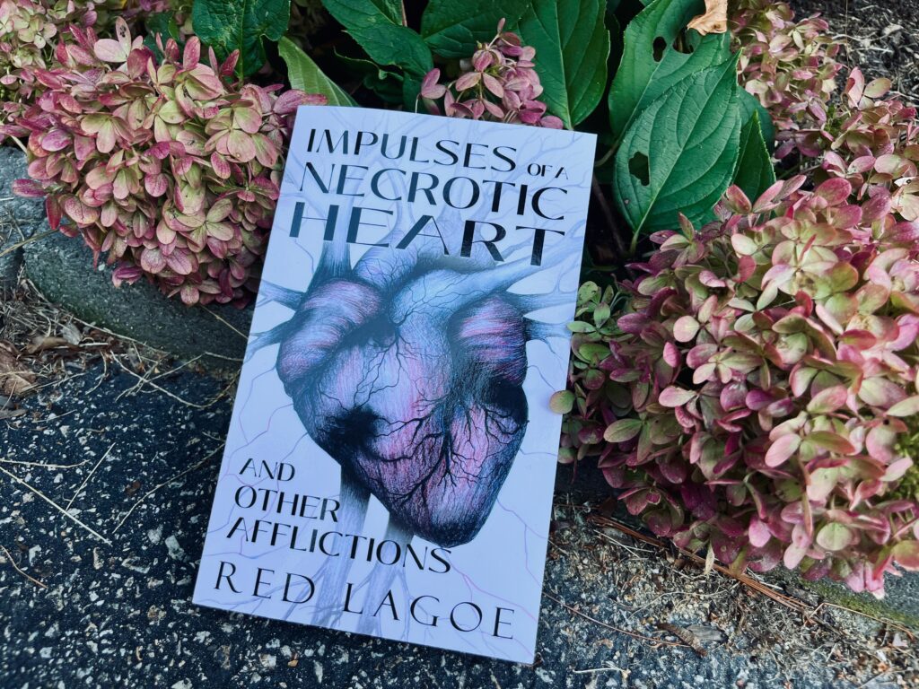 Impulses of a Necrotic Heart: and Other Afflictions by Red Lagoe book photo by Erica Robyn Reads